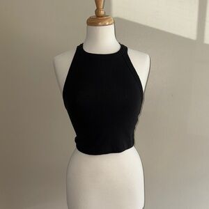 Forever 21 Black Fitted Crop Tank Top